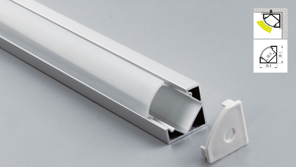 T3 Aluminium LED Strip Light Profile , 3mm Led Aluminum Profile For Led  Strips